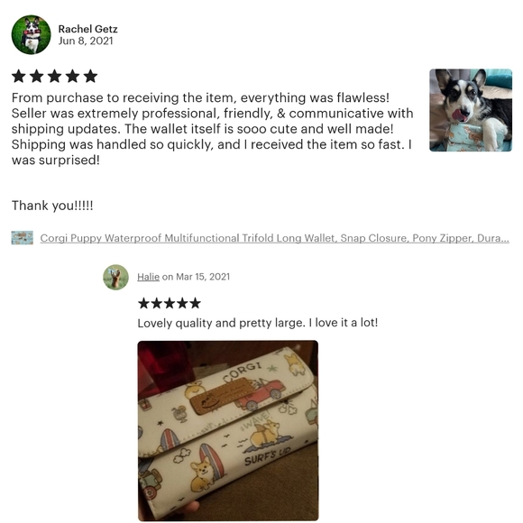 Waterproof Corgi Multifunctional Trifold Wallet - Picture 11 of 15